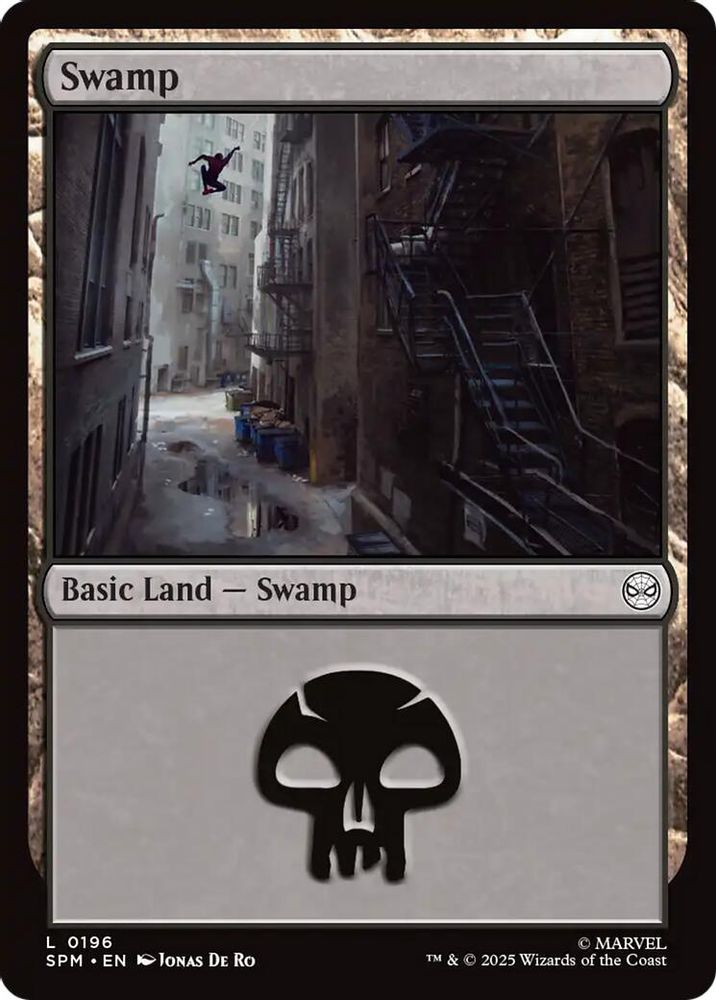 2025 Magic: The Gathering: Marvel's Spider-Man (SPM) - Swamp (0196) (#196, Land)