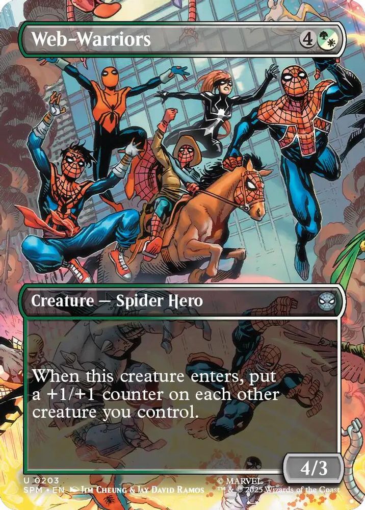 2025 Magic: The Gathering: Marvel's Spider-Man (SPM) - Web-Warriors (Borderless) (#203, Uncommon) (, Near Mint)