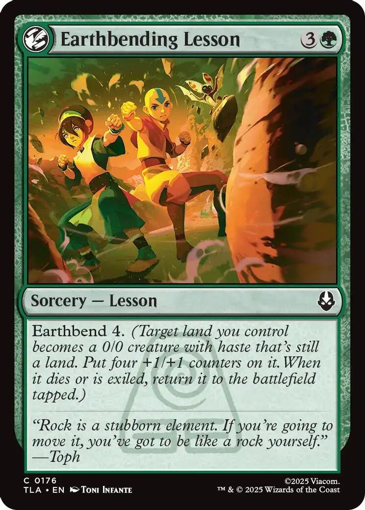 2025 Magic: The Gathering: Avatar: The Last Airbender (TLA) - Earthbending Lesson (#176, Common)