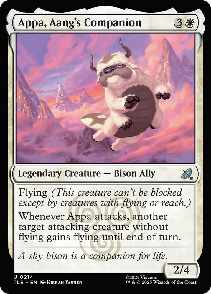 2025 Magic: The Gathering: Avatar: The Last Airbender: Eternal-Legal (TLE) - Appa Aangs Companion 0214 (#214, Uncommon) (Foil, Near Mint)