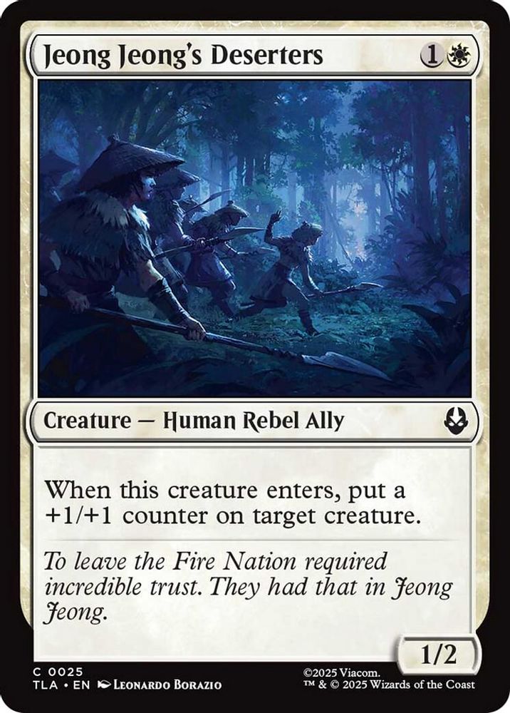 2025 Magic: The Gathering: Avatar: The Last Airbender (TLA) - Jeong Jeongs Deserters (#25, Common)
