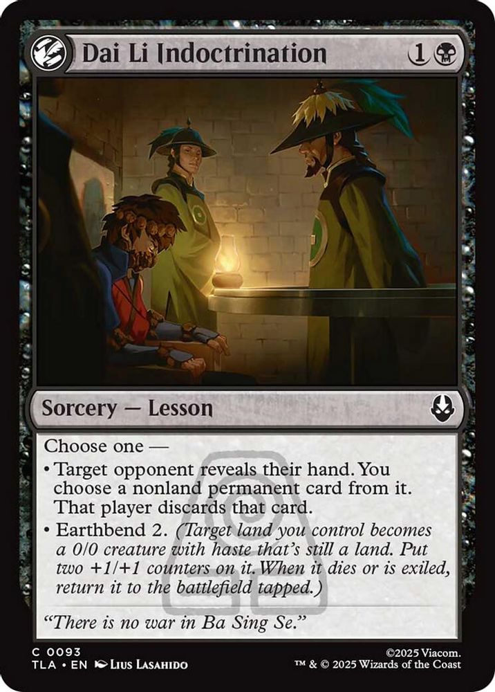 2025 Magic: The Gathering: Avatar: The Last Airbender (TLA) - Dai Li Indoctrination (#93, Common) (, Near Mint)