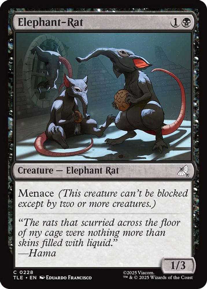 2025 Magic: The Gathering: Avatar: The Last Airbender: Eternal-Legal (TLE) - Elephant Rat (#228, Common) (Foil, Near Mint)