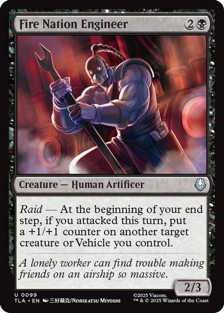 2025 Magic: The Gathering: Avatar: The Last Airbender (TLA) - Fire Nation Engineer (#99, Uncommon)