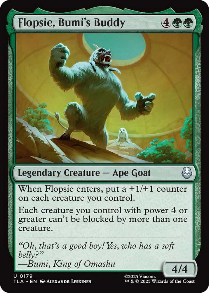 2025 Magic: The Gathering: Avatar: The Last Airbender (TLA) - Flopsie Bumis Buddy (#179, Uncommon) (, Near Mint)