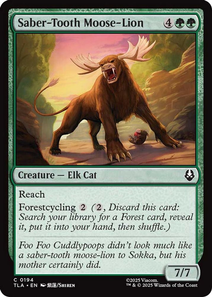 2025 Magic: The Gathering: Avatar: The Last Airbender (TLA) - Saber Tooth Moose Lion (#194, Common) (, Near Mint)