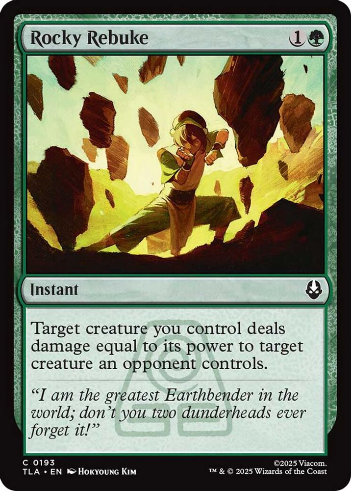 2025 Magic: The Gathering: Avatar: The Last Airbender (TLA) - Rocky Rebuke (#193, Common)