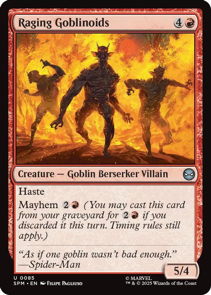 2025 Magic: The Gathering: Marvel's Spider-Man (SPM) - Raging Goblinoids (#85, Uncommon) (, Near Mint)