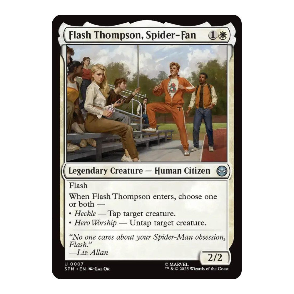 2025 Magic: The Gathering: Marvel's Spider-Man (SPM) - Flash Thompson, Spider-Fan (#7, Uncommon) (, Near Mint)