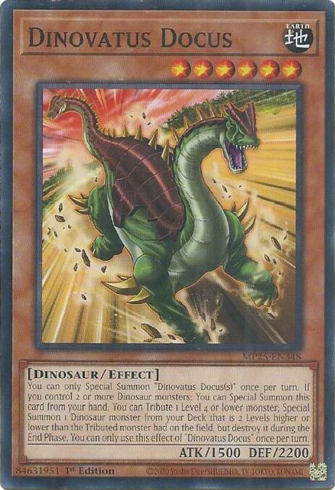 2025 YuGiOh: 2025 Mega-Pack (MP25) - Dinovatus Docus (#MP25-EN348, Common) (1st Edition, Near Mint)