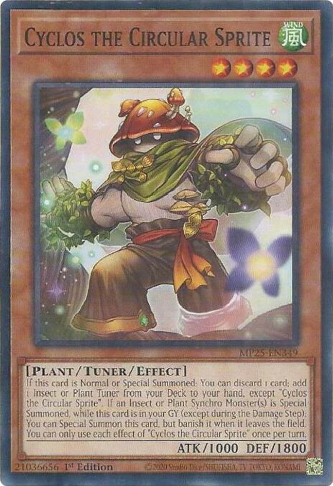 2025 YuGiOh: 2025 Mega-Pack (MP25) - Cyclos the Circular Sprite (#MP25-EN349, Common) (1st Edition, Near Mint)