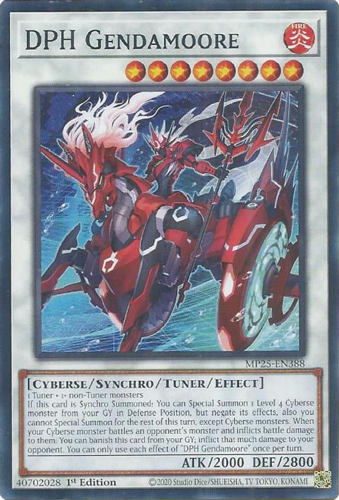 2025 YuGiOh: 2025 Mega-Pack (MP25) - DPH Gendamoore (#MP25-EN388, Common) (1st Edition, Near Mint)