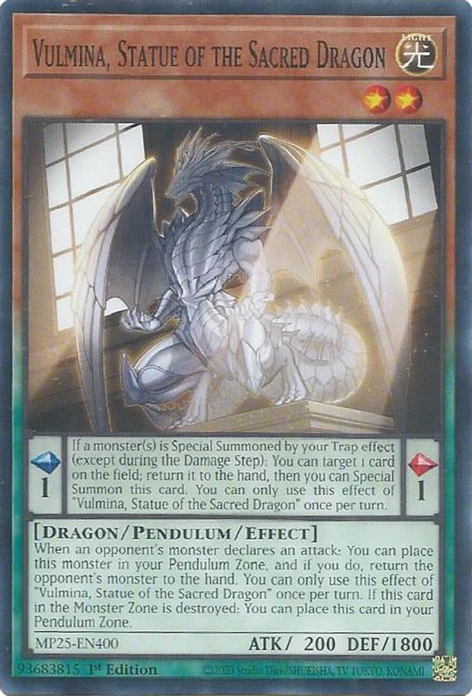 2025 YuGiOh: 2025 Mega-Pack (MP25) - Vulmina Statue of the Sacred Dragon (#MP25-EN400, Common) (1st Edition, Near Mint)