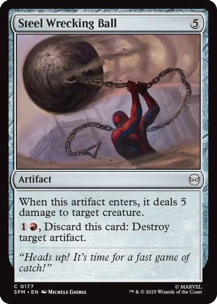 2025 Magic: The Gathering: Marvel's Spider-Man (SPM) - Steel Wrecking Ball (#177, Common) (Foil, Near Mint)
