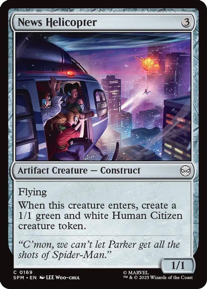 2025 Magic: The Gathering: Marvel's Spider-Man (SPM) - News Helicopter (#169, Common) (, Near Mint)