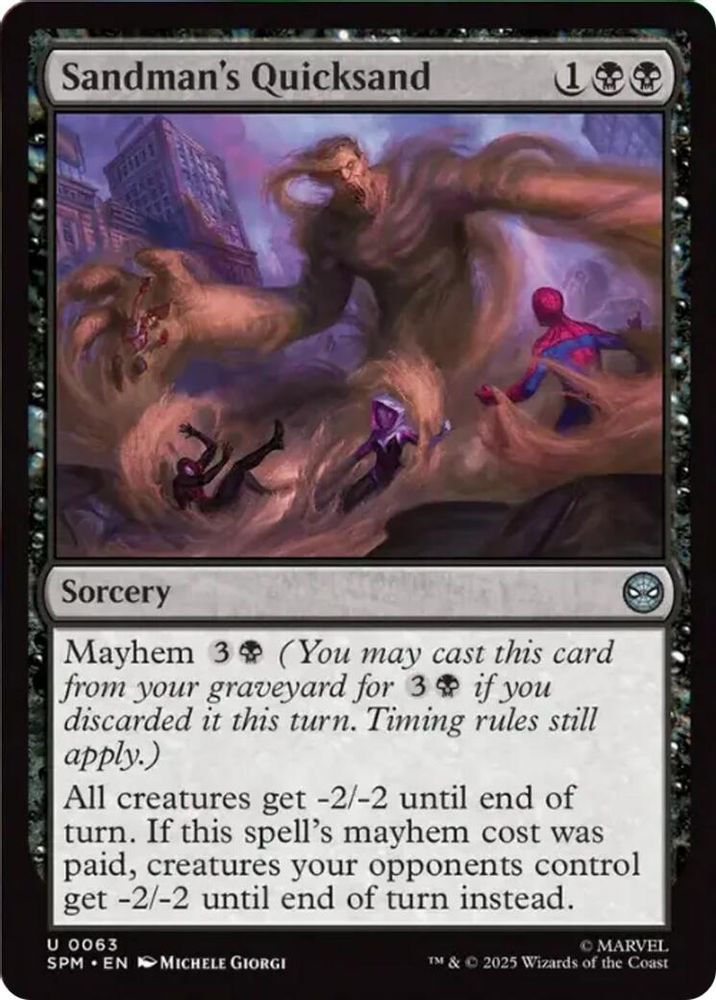 2025 Magic: The Gathering: Marvel's Spider-Man (SPM) - Sandman's Quicksand (#63, Uncommon) (, Near Mint)