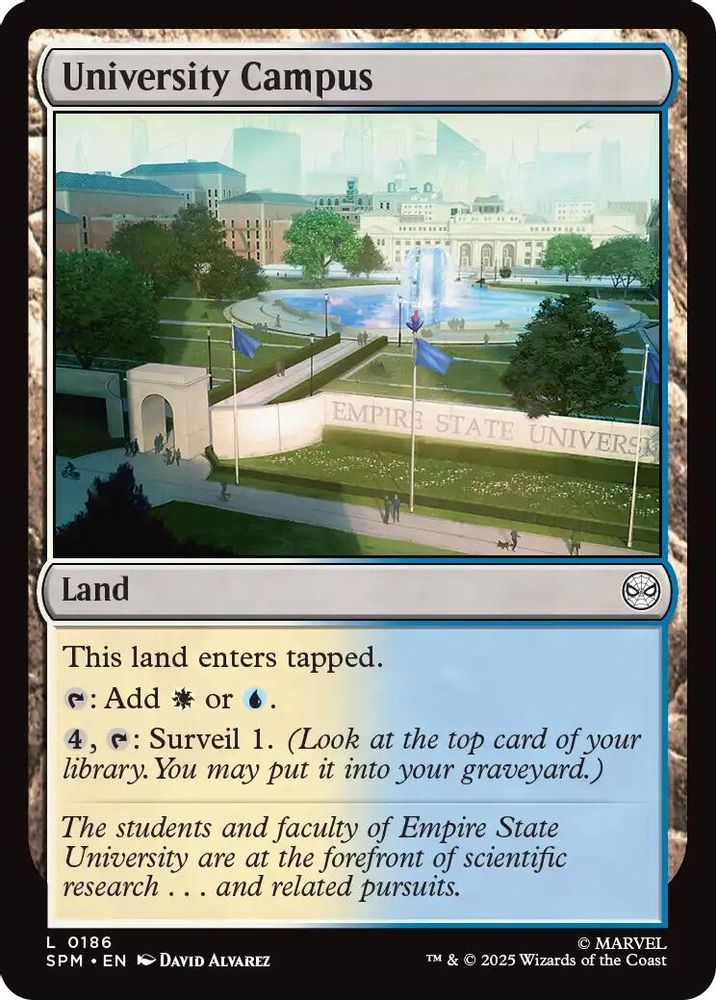 2025 Magic: The Gathering: Marvel's Spider-Man (SPM) - University Campus (#186, Land)