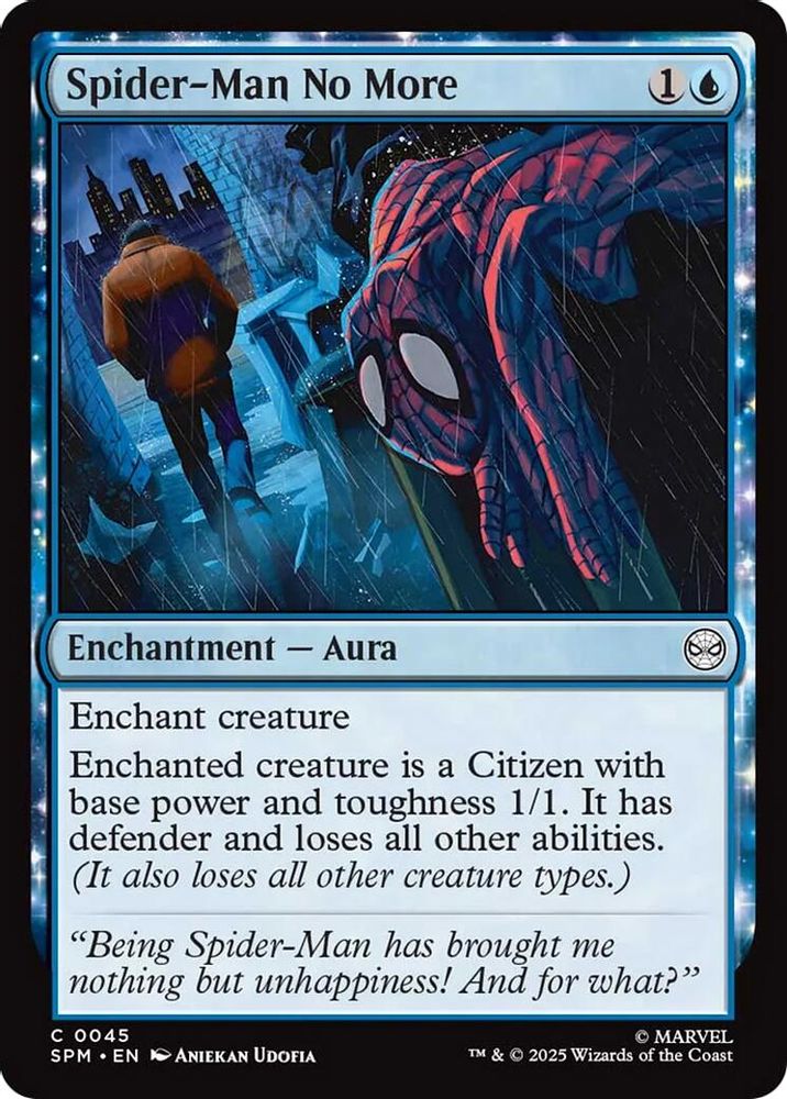 2025 Magic: The Gathering: Marvel's Spider-Man (SPM) - Spider-Man No More (#45, Common) (, Near Mint)