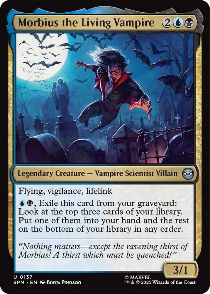 2025 Magic: The Gathering: Marvel's Spider-Man (SPM) - Morbius the Living Vampire (#137, Uncommon) (, Near Mint)