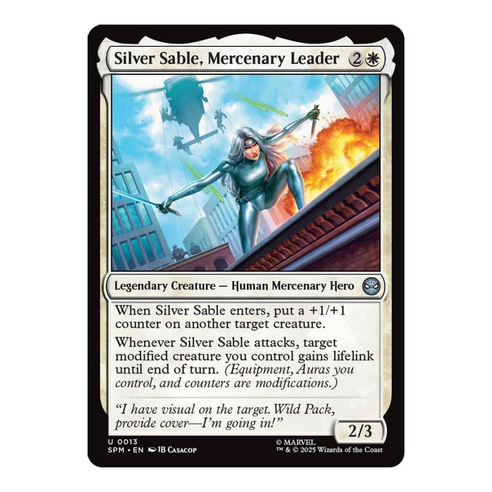 2025 Magic: The Gathering: Marvel's Spider-Man (SPM) - Silver Sable, Mercenary Leader (#13, Uncommon) (, Near Mint)