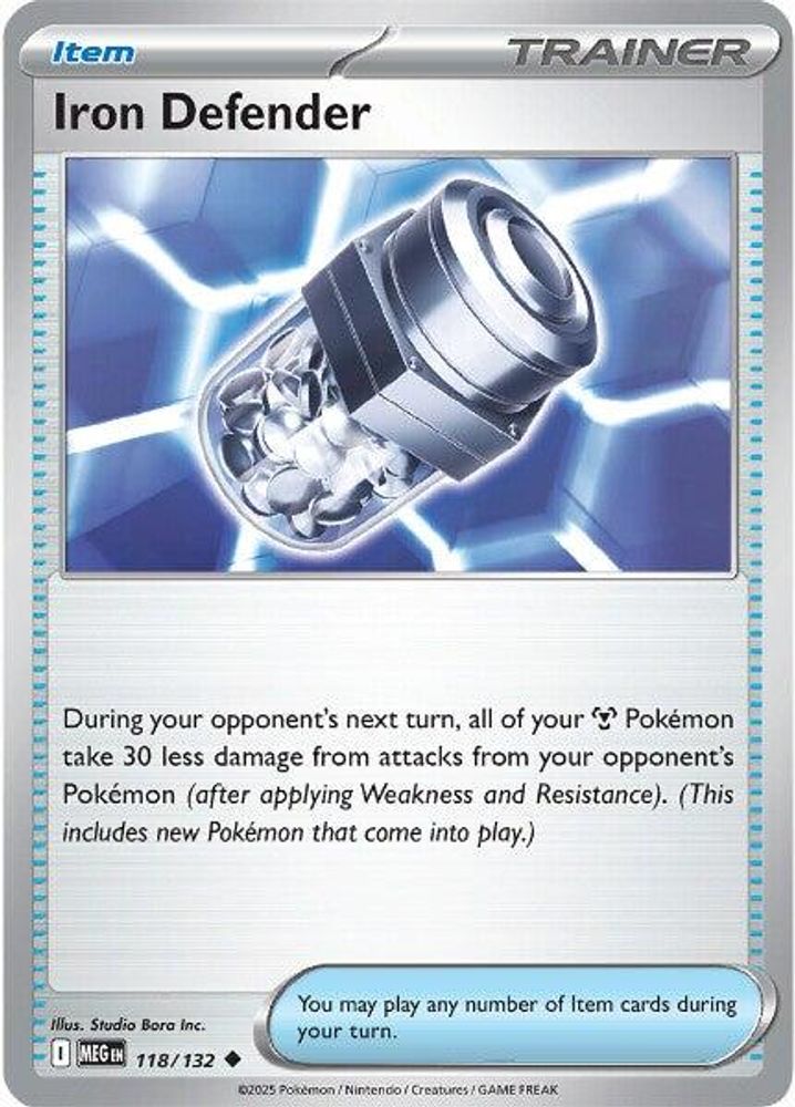 2025 Pokemon: ME01: Mega Evolution (MEG) - Iron Defender (#118/132, Uncommon) (Reverse Holofoil, Near Mint)
