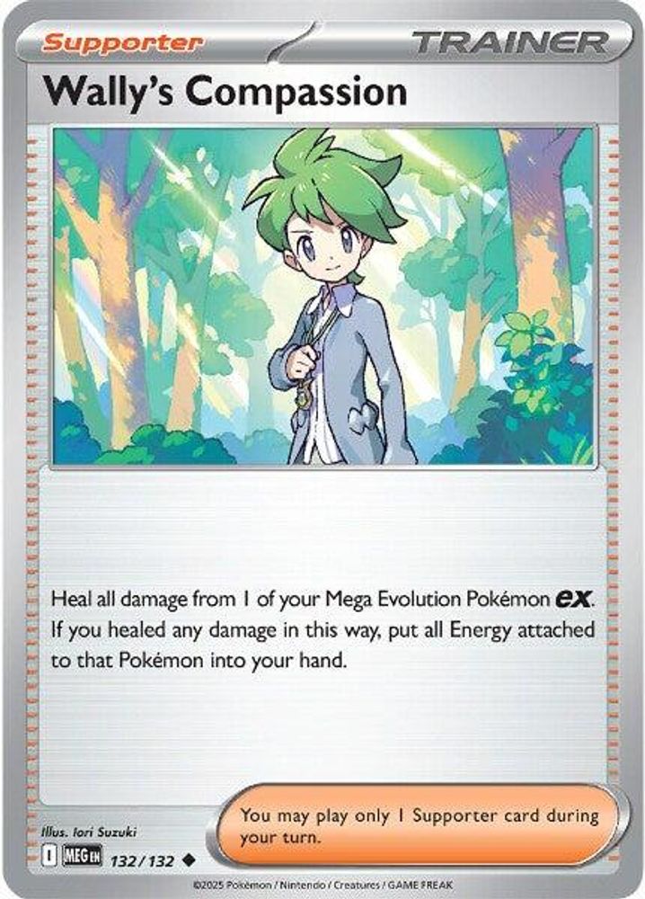 2025 Pokemon: ME01: Mega Evolution (MEG) - Wallys Compassion 132 132 (#132/132, Uncommon) (Reverse Holofoil, Near Mint)