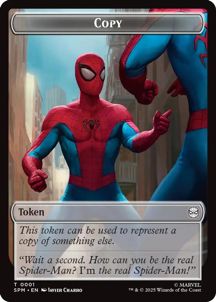 2025 Magic: The Gathering: Marvel's Spider-Man (SPM) - Copy // Human Citizen Double-Sided Token (#1 // 4, Token) (, Near Mint)