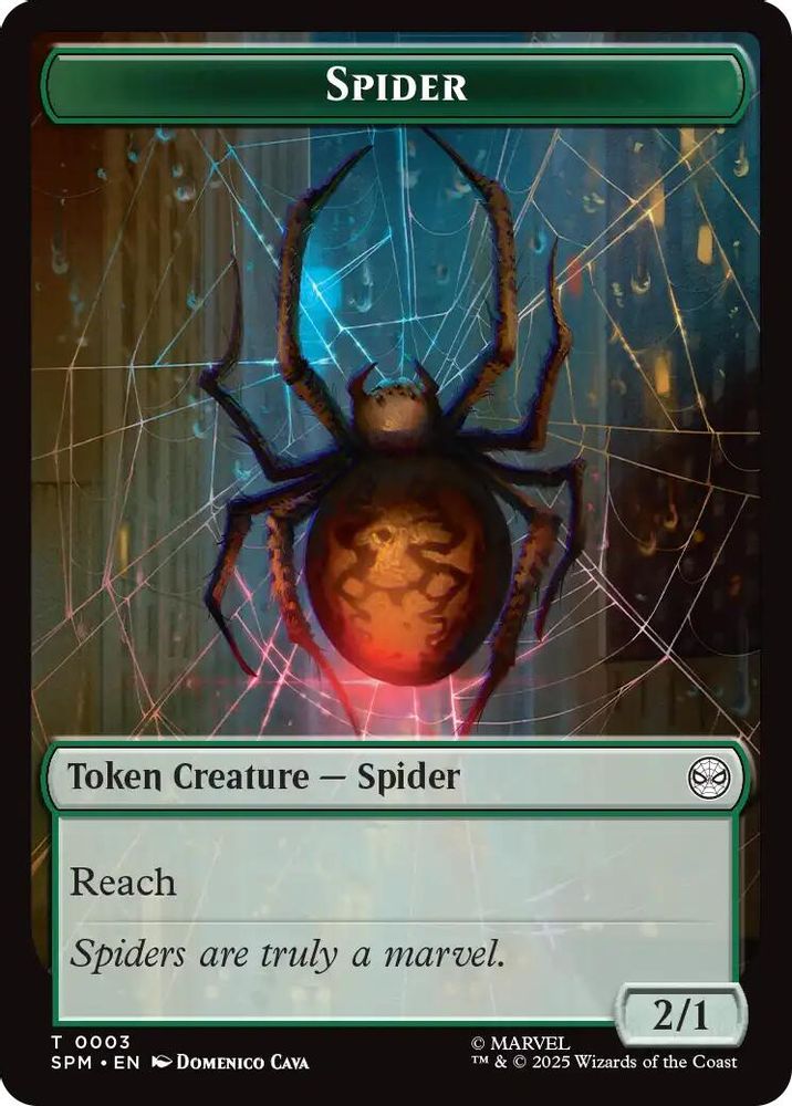 2025 Magic: The Gathering: Marvel's Spider-Man (SPM) - Spider // Illusion Villain Double-Sided Token (#3 // 2, Token) (, Near Mint)