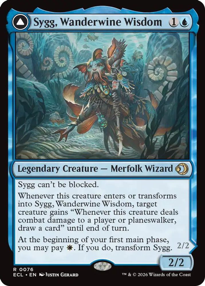 2026 Magic: The Gathering: Lorwyn Eclipsed (ECL) - Sygg Wanderwine Wisdom (#76, Rare) (, Near Mint)