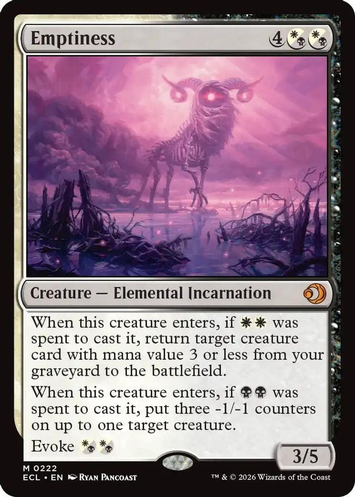 2026 Magic: The Gathering: Lorwyn Eclipsed (ECL) - Emptiness (#222, Mythic Rare) (, Near Mint)