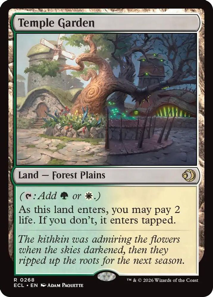 2026 Magic: The Gathering: Lorwyn Eclipsed (ECL) - Temple Garden (#268, Rare) (, Near Mint)