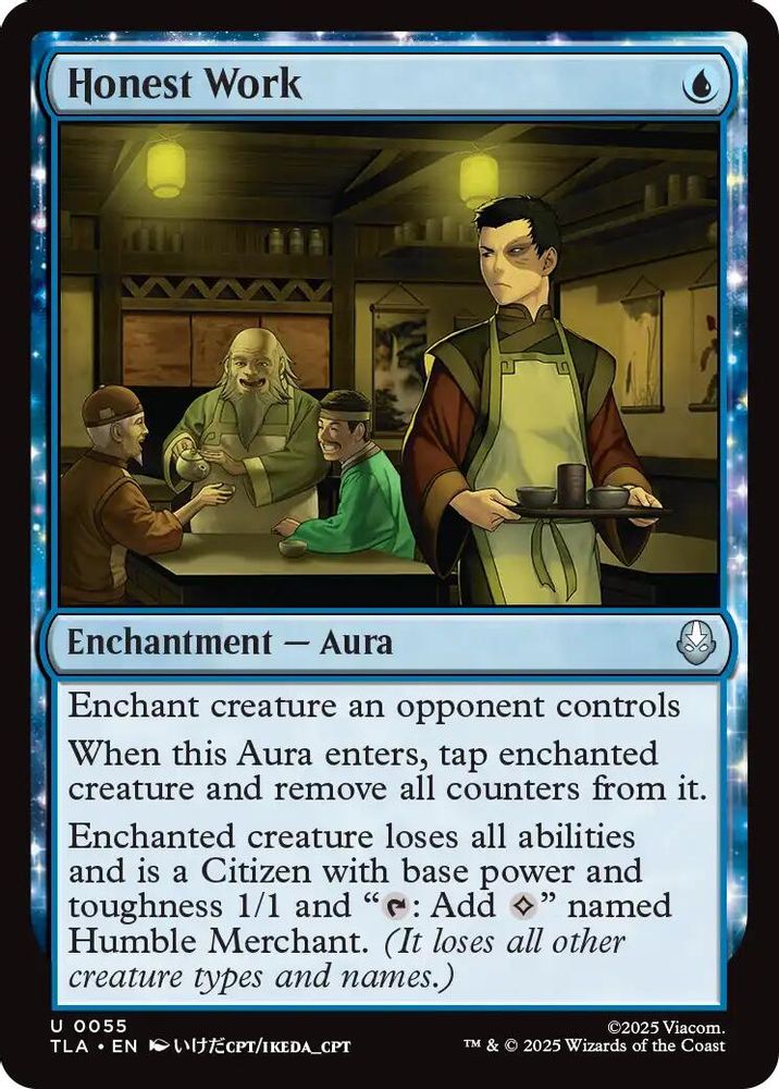 2025 Magic: The Gathering: Avatar: The Last Airbender (TLA) - Honest Work (#55, Uncommon) (, Near Mint)