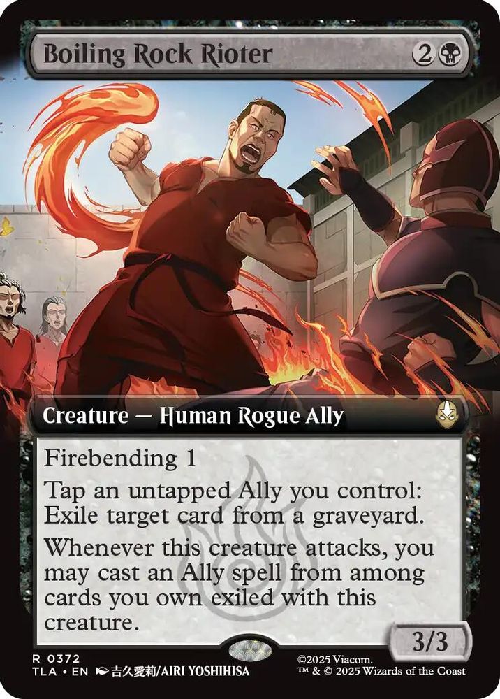 2025 Magic: The Gathering: Avatar: The Last Airbender (TLA) - Boiling Rock Rioter Extended Art (#372, Rare) (, Near Mint)