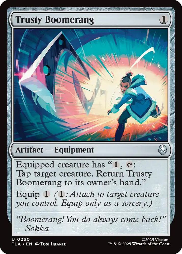 2025 Magic: The Gathering: Avatar: The Last Airbender (TLA) - Trusty Boomerang (#260, Uncommon)