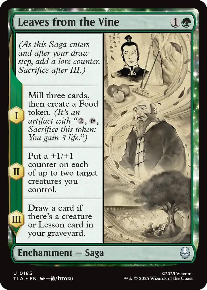2025 Magic: The Gathering: Avatar: The Last Airbender (TLA) - Leaves from the Vine (#185, Uncommon) (, Near Mint)