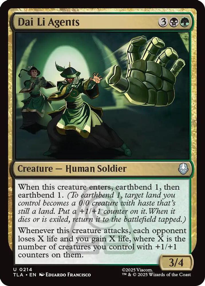 2025 Magic: The Gathering: Avatar: The Last Airbender (TLA) - Dai Li Agents (#214, Uncommon) (, Near Mint)
