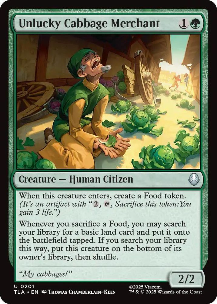 2025 Magic: The Gathering: Avatar: The Last Airbender (TLA) - Unlucky Cabbage Merchant (#201, Uncommon) (, Near Mint)