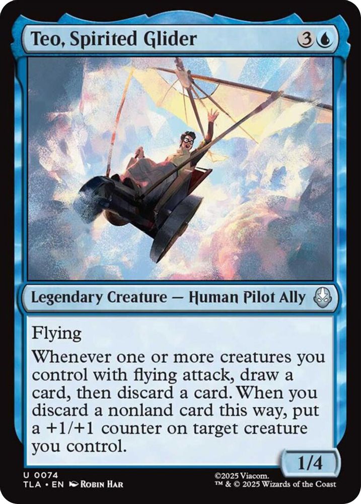 2025 Magic: The Gathering: Avatar: The Last Airbender (TLA) - Teo Spirited Glider (#74, Uncommon) (, Near Mint)