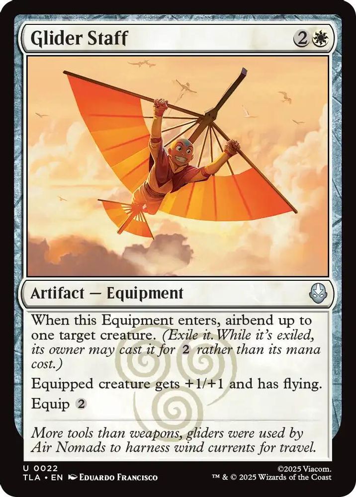 2025 Magic: The Gathering: Avatar: The Last Airbender (TLA) - Glider Staff (#22, Uncommon) (, Near Mint)