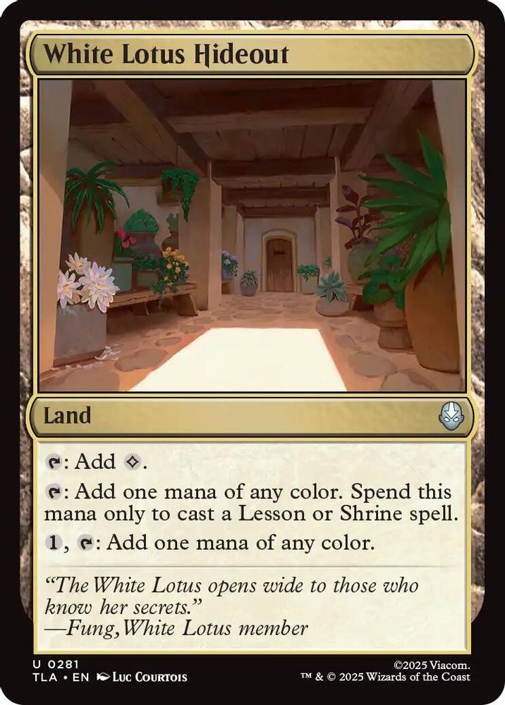 2025 Magic: The Gathering: Avatar: The Last Airbender (TLA) - White Lotus Hideout (#281, Uncommon) (, Near Mint)