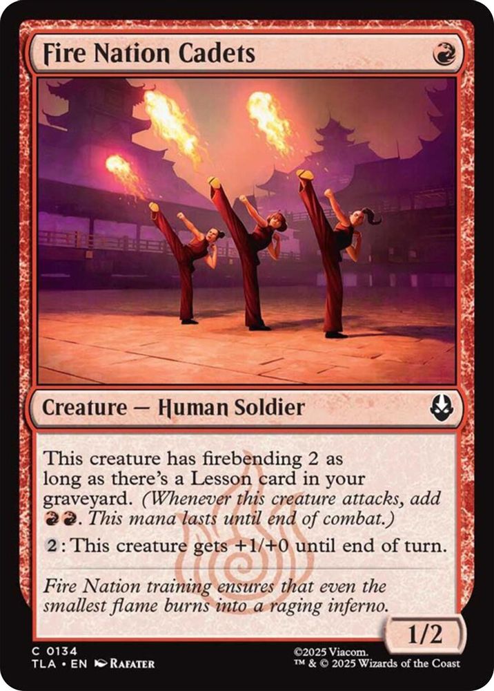 2025 Magic: The Gathering: Avatar: The Last Airbender (TLA) - Fire Nation Cadets (#134, Common) (, Near Mint)