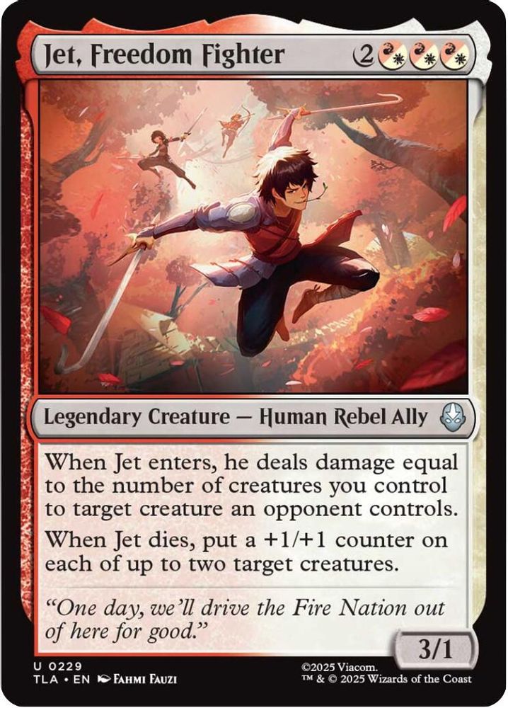 2025 Magic: The Gathering: Avatar: The Last Airbender (TLA) - Jet Freedom Fighter (#229, Uncommon) (Foil, Near Mint)