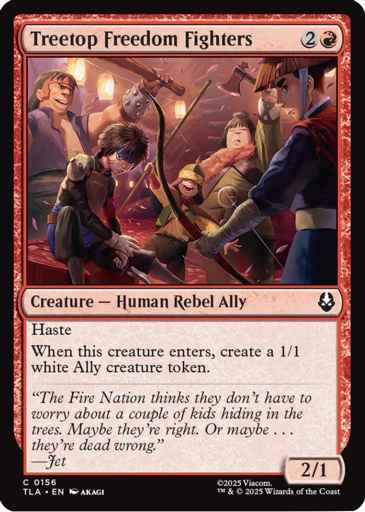 2025 Magic: The Gathering: Avatar: The Last Airbender (TLA) - Treetop Freedom Fighters (#156, Common)