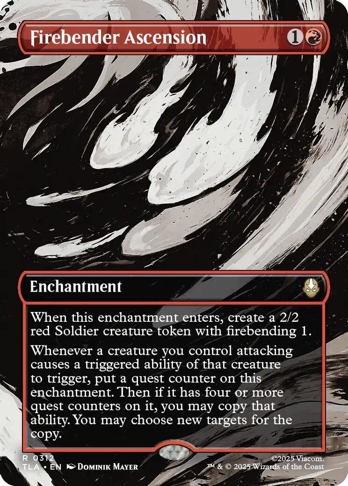 2025 Magic: The Gathering: Avatar: The Last Airbender (TLA) - Firebender Ascension Borderless (#312, Rare) (Foil, Near Mint)