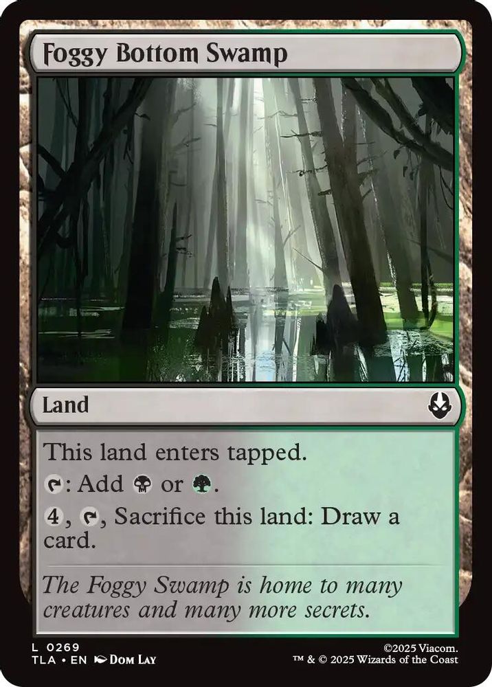 2025 Magic: The Gathering: Avatar: The Last Airbender (TLA) - Foggy Bottom Swamp (#269, Land) (Foil, Near Mint)