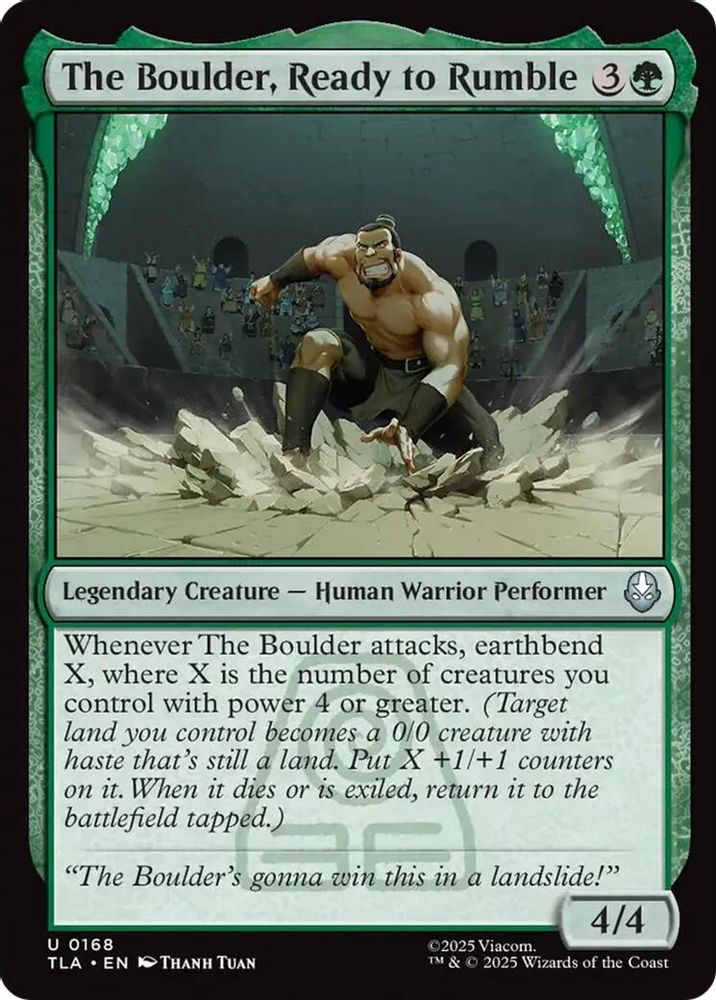 2025 Magic: The Gathering: Avatar: The Last Airbender (TLA) - The Boulder Ready to Rumble (#168, Uncommon) (, Near Mint)