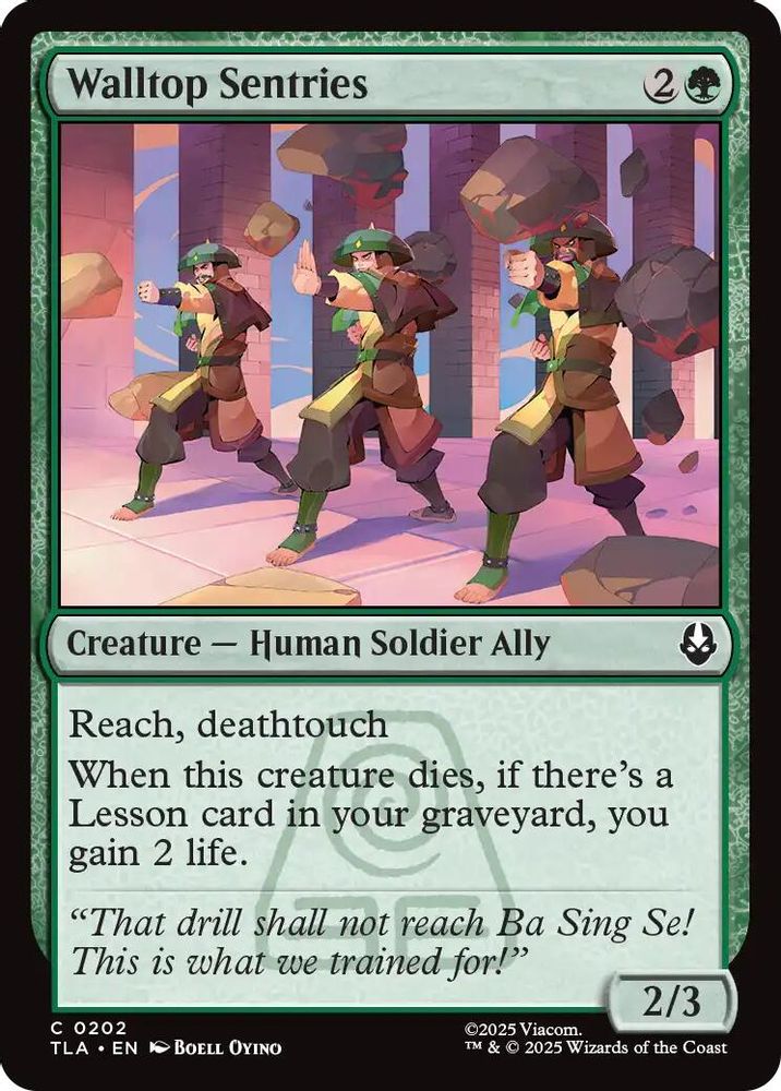 2025 Magic: The Gathering: Avatar: The Last Airbender (TLA) - Walltop Sentries (#202, Common)