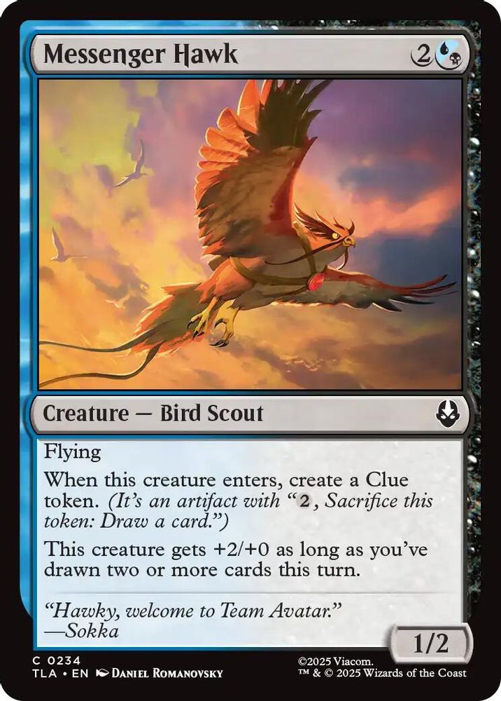 2025 Magic: The Gathering: Avatar: The Last Airbender (TLA) - Messenger Hawk (#234, Common)