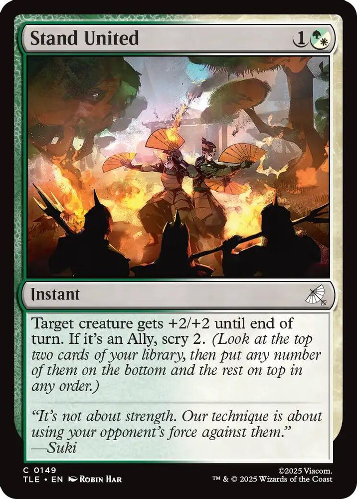 2025 Magic: The Gathering: Avatar: The Last Airbender: Eternal-Legal (TLE) - Stand United (#149, Common) (, Near Mint)