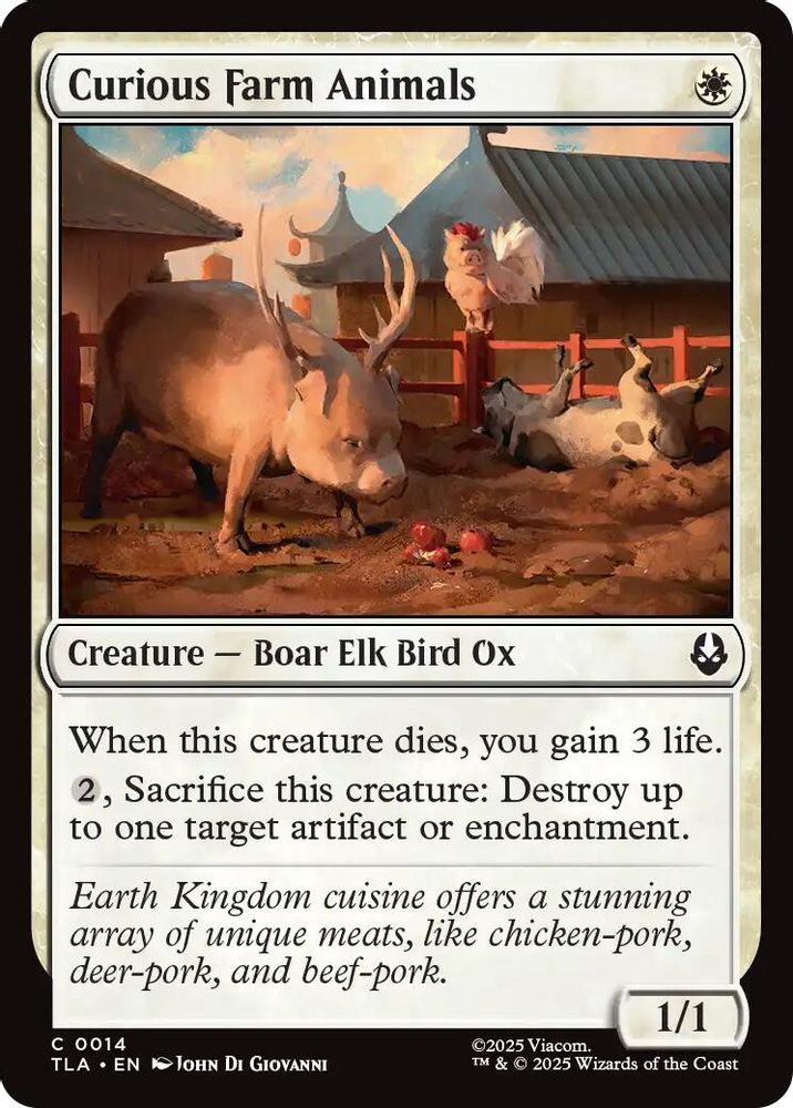 2025 Magic: The Gathering: Avatar: The Last Airbender (TLA) - Curious Farm Animals (#14, Common)